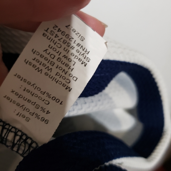 Girls Striped Navy Blue & White Dress - Picture 5 of 5